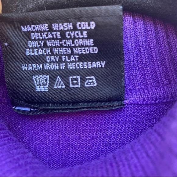 Vintage Polo Jeans Co Ralph Lauren Purple Ribbed Knit Turtleneck Sz M - Picture 6 of 7